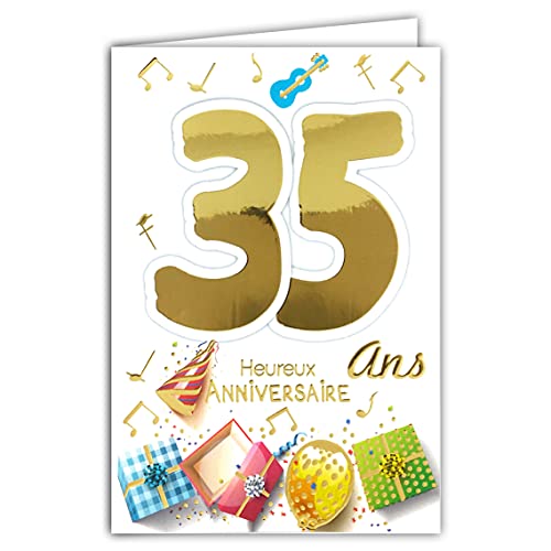 69-2030 Geburtstagskarte 35 Jahre Herren Damen – Küche Grill BBQ Hamburger Kuchen Cupcake Ptisserie Kordel blau von Afie