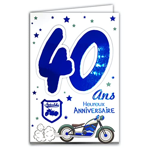 69-2031 Geburtstagskarte, 40 Jahre, Herren, Moto Route 66 USA United States of America Sterne von Afie