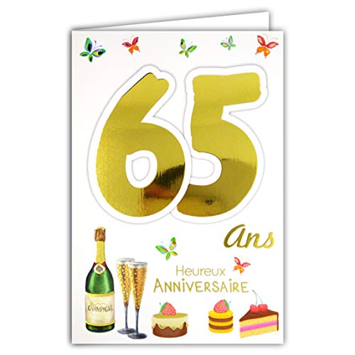 69–2039 Geburtstagskarte für Männer und Frauen, zum 65. Geburtstag, Ruhestand, Urlaub, Palmen, Hängematte, Anker, Kompass, Ruder, Sonne von Afie