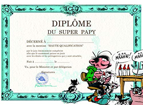 GLDP-7011 Gaston Lagaffe Doppelkarte mit Umschlag zum Abschluss des Super Papy Großvaters – Kätzchen kleine Katzen Milchflasche Geburt – für Geburtstag oder Großvater GLDP-7011 Gaston Lagaffe Doppelkarte mit Umschlag zum Abschluss des Super Papy Großvaters – Kätzchen kleine Katzen Milchflasche Geburt – für Geburtstag oder Großvater von Afie