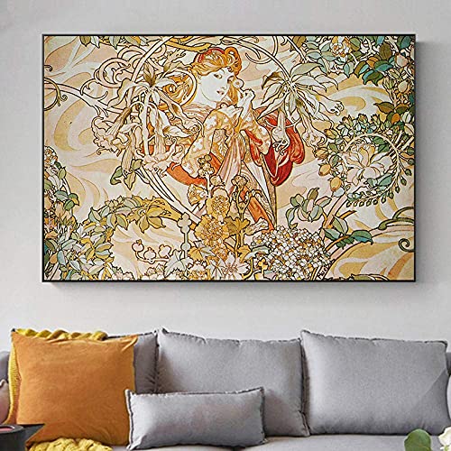 Alphonse Mucha Beauty Flower Woman Malen nach Zahlen für Erwachsene DIY Digital Malen nach Zahlen Kits auf Leinwand 40,6 x 50,8 cm Alphonse Mucha Beauty Flower Woman Malen nach Zahlen für Erwachsene DIY Digital Malen nach Zahlen Kits auf Leinwand 40,6 x 50,8 cm von Afouptao
