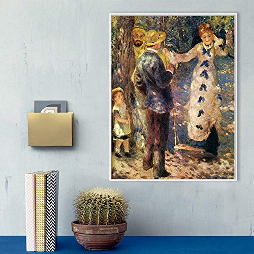 Auguste Renoir Ölgemälde Malen nach Zahlen, Schaukel, Landschaft, Flur, DIY, Malen für Erwachsene und Kinder, Kunsthandwerk für Zuhause, Wanddekoration, 40,6 x 50,8 cm von Afouptao