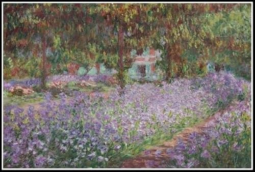 Irises in Monets Garten Malen von Claude Monet Malen nach Zahlen für Erwachsene Anfänger DIY Digital Malen nach Zahlen Kits auf Leinwand 40 x 50 cm von Afouptao