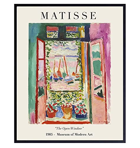 Malen nach Zahlen für Erwachsene, Anfänger, das offene Fenster, Malen von Henri Matisse (2) DIY Digital Malen nach Zahlen Kits auf Leinwand 40 x 50 cm von Afouptao