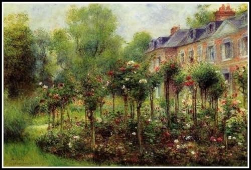 The Rose Garden at Wargemont 1879 Gemälde von Pierre Auguste Renoir Crafts Graphy DIY Ölgemälde, Malen nach Zahlen Kits für Erwachsene, Acrylgemälde 40 x 50 cm von Afouptao