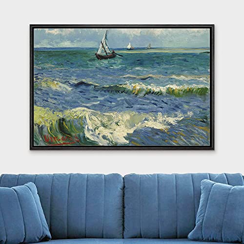 The Sea at Les Saintes-Maries-De-La-Mer Gemälde von Vincent Van Gogh DIY Ölgemälde Malen nach Zahlen Kits Malen für Erwachsene und Kinder Kunsthandwerk für Heimwanddekoration von Afouptao
