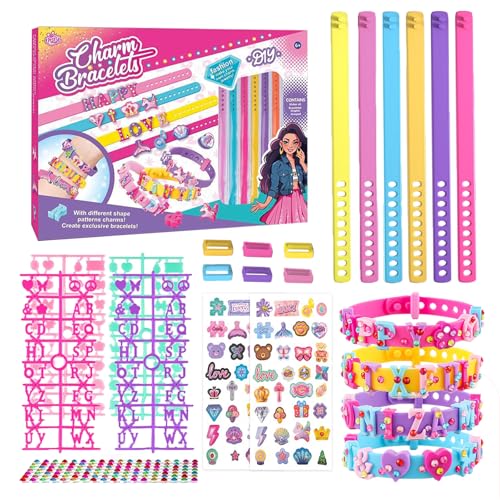 Afufu 6 Stück Freundschaftsarmbänder Basteln Mädchen 3-12 Jahre, DIY Buchstabenperlen Armbänder Selber Machen Kinder Bastelset Geschenke für Mädchen, Diamond Painting Bastelset Kinder ab 6 Jahre von Afufu
