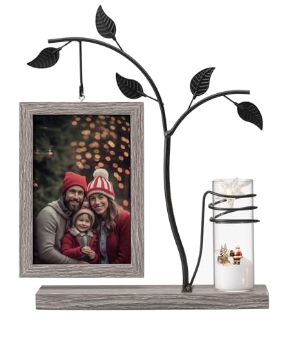 Afuly Bilderrahmen 10x15 Holz Vintage Doppelglas Braun Fotorahmen mit Vase und Metall Baum Familie Foto Geschenk für Mama Oma Afuly Bilderrahmen 10x15 Holz Vintage Doppelglas Braun Fotorahmen mit Vase und Metall Baum Familie Foto Geschenk für Mama Oma von Afuly