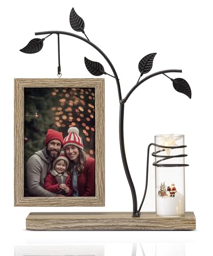 Afuly Holz Bilderrahmen 10x15 cm Doppelseitig Fotorahmen mit Metall Baum und Vase Natur Braun für 2 Fotos Afuly Holz Bilderrahmen 10x15 cm Doppelseitig Fotorahmen mit Metall Baum und Vase Natur Braun für 2 Fotos von Afuly