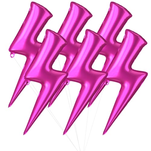 6 Stück Blitz-Luftballons aus Mylar-Folie, 114,4 cm, rosa Blitz für Party, Donner, Blitzform, schwimmfähige Ballons für Mädchen, elektrisch, Valentinstag, Geburtstag, Party, Hochzeit, Abschlussfeier 6 Stück Blitz-Luftballons aus Mylar-Folie, 114,4 cm, rosa Blitz für Party, Donner, Blitzform, schwimmfähige Ballons für Mädchen, elektrisch, Valentinstag, Geburtstag, Party, Hochzeit, Abschlussfeier von Afuntuo