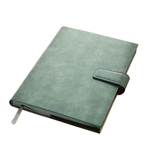 Agal Notizbuch B5 PU-Leder-Notebook, aus weichem Leder Superdick vorzüglicher Retro- Meeting- Rekord Notepad, Magnetic Buckle Notebook, 7. 4 * 10.6in Büro-Notebooks (Color : Dark Green Buckle) von Agal