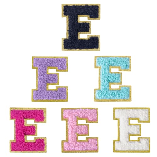 Aganmi Selbstklebende Chenille-Buchstaben-Aufnäher für Taschen, 5,1 cm, Adrette Varsity-Buchstaben für Kleidung und Hüte, große Buchstaben-Aufkleber für Laptop, Handyhülle, Kühlschrank, E, 6 Stück Aganmi Selbstklebende Chenille-Buchstaben-Aufnäher für Taschen, 5,1 cm, Adrette Varsity-Buchstaben für Kleidung und Hüte, große Buchstaben-Aufkleber für Laptop, Handyhülle, Kühlschrank, E, 6 Stück von Aganmi