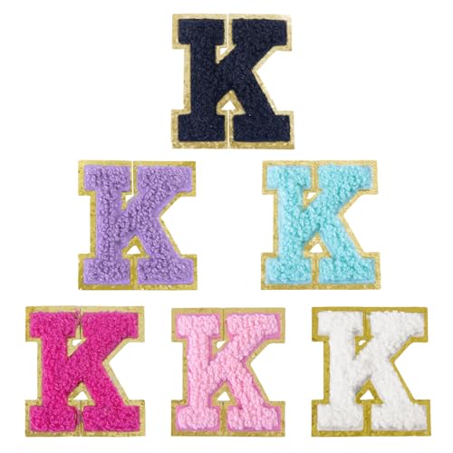 Aganmi Selbstklebende Chenille-Buchstaben-Aufnäher für Taschen, 5,1 cm, adrette Varsity-Aufnäher, für Kleidung und Hüte, große Buchstaben-Aufkleber für Laptop, Handyhülle, Kühlschrank, K, 6 Stück Aganmi Selbstklebende Chenille-Buchstaben-Aufnäher für Taschen, 5,1 cm, adrette Varsity-Aufnäher, für Kleidung und Hüte, große Buchstaben-Aufkleber für Laptop, Handyhülle, Kühlschrank, K, 6 Stück von Aganmi
