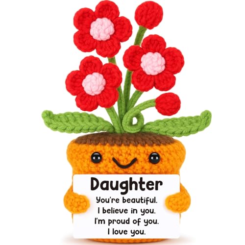Agantree art Handgefertigte Blumenpuppe für Tochter mit positiver Nachrichtenkarte – "You are Beautiful and I Believe in You" – Geburtstagsgeschenk für Mädchen von Agantree art