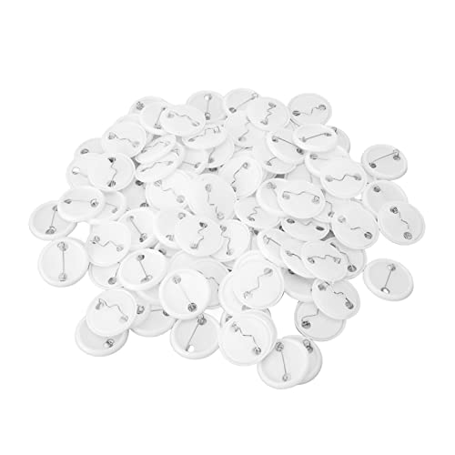 100 pcs leere Taste Erstellen Vorräte, hintere Knopfteile runde Formmetall -Pin -Abzeichen für Handwerk Maker -Maschine enthält Metallstift zurück -Deckel Clear Film (37 mm) von Agatige