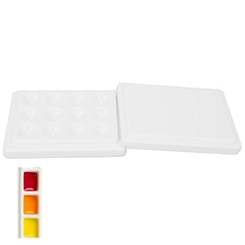 12-Wells-Palette, Porzellan-Aquarell-Palette für die Nagelkunstmalerei von Agatige