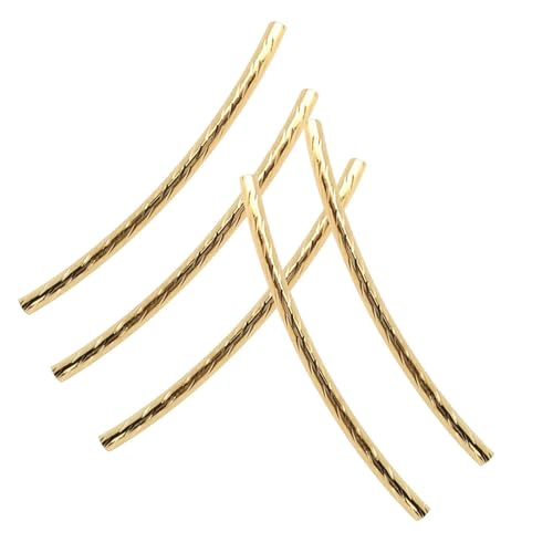 Agatige Gebogene Rohrperlen, Messing Abstandsperlen, 200 Stück Gebogene Nudelröhren Perlen, Gold Nudelröhren-Distanzperlen, Nudeln Perlen für Die DIY SchmuckherstellungRöhrenperlen von Agatige