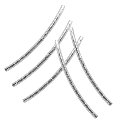 Gebogene Rohrperlen, Nudelrohrperlen, Messing Lange Gebogene Rohrperlen Abstandsperlen, 200 Stück Silber Nudelröhren-Distanzperlen, lange gebogene Röhren, DIY-Schmuckherstellung Für Die DIY-Armband von Agatige