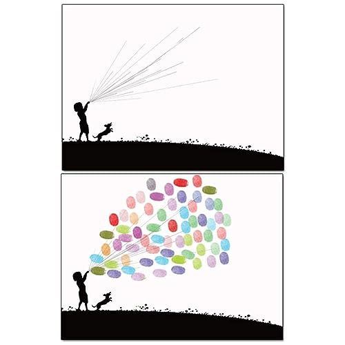 Fingerabdruck-Gästebuch, Leinwand, DIY-Signatur, Fingerabdruck-Baum, Babyparty-Gästebuch, Fingerabdrücke, Leinwand-Baum mit 6 Farben Tinte für Hochzeit, Geburtstag, Babyparty, Dekoration, 30 x 40 cm von Agatige