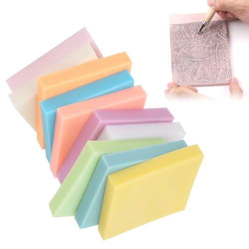 Agatige Gummischnitzblöcke, Gummi-Schnitzblöcke, Stempelherstellungs-Set, Gravur-Stempel, 10 Stück, farblich abgestimmte Gravur, weicher Gummistempel, Blockziegel für Kartenherstellung von Agatige