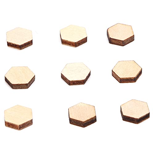 Holzausschnitte Hexagon, Kleine Holzscheiben zum Basteln, Holzstücke Sechseck, 600 Stück Wabenholzspäne, 0,4 Zoll Holzblöcke Unfertige Holzdekoration Holzchips Hexagon von Agatige