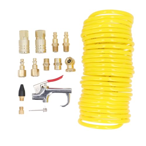 Luftkompressor-Set, 14-teiliges Luftkompressor-Set Mit 1/4-Zoll-Schnellkupplung, Luftkompressor-Schlauch-Set Für Luftkompressor, Nagler, Sprühgerät, Tacker von Agatige
