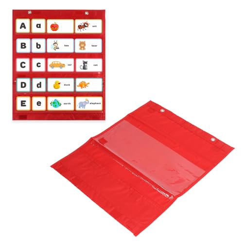 Magnetisches Taschen diagramm, 5 Zeilen Klare Taschen Klassen plan Chore Chart für Heim aktivitäten Klassen demonstrationen (Rot) von Agatige