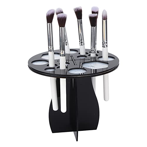 Makeup Pinsel Trockengestell, 14 Löcher zusammenklappbar Acryl Makeup Pinsel Halter Veranstalter Makeup Pinsel Trockner für verschiedene Größen und Arten von Pinseln (Schwarz) von Agatige