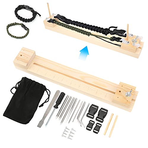 Paracord Bracelet Jig, Wooden Frame Adjustable Length Paracord Braiding Weaving Craft Tool Kit Wristband Maker with Stitching Needles Storage Bag Paracord Bracelet Jig, Wooden Frame Adjustable Length Paracord Braiding Weaving Craft Tool Kit Wristband Maker with Stitching Needles Storage Bag von Agatige