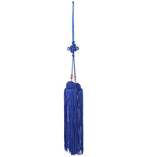 Taiji Schwert Quaste, Seide geflochtener chinesischer Knoten kurzer Schwert Quasten Ersatz für Taiji Kung Fu Fu Chinese Martial Arts Supplies Drama Performance Accessoires (Blau) von Agatige