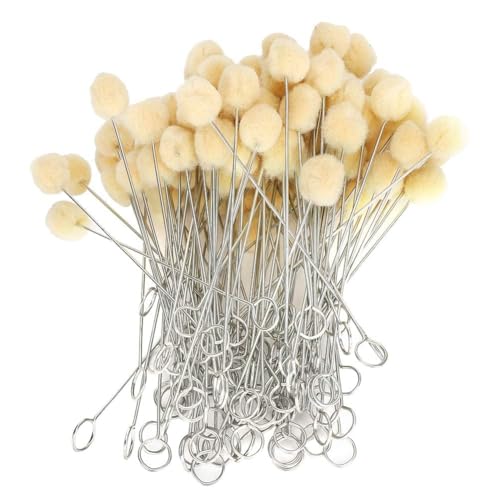Agatige kantenpinsel, 100 Stück Wollpinsel, wollwischer, Schaumstoff Pinsel, Wollfarbstoffwäscher Lederfarbpinsel Färbeapplikator Lederfärbewerkzeug mit Metallgriff für DIY-Bastelprojekte von Agatige