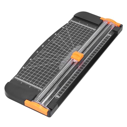 Agatige Papierschneider aus Metall, 2-in-1-Papierschiebeschneider, A4 Scrapbooking-Cutter Sicherheitsfotoetiketten Standard-Schneidhandbuch Werkzeuge für Papier, Fotos, Handwerksprojekt, Etikett von Agatige