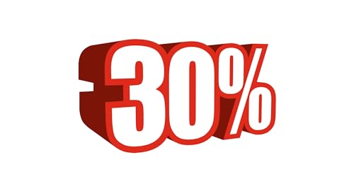 Aufkleber 30% in 3D-Optik für SALE, Rabattaktionen und Schlussverkäufe - Ankleber für Schaufenster und Glasscheiben (30%) von Agentur Werner Kuhlins