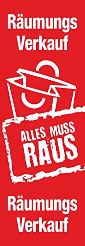 Banner Plakate Langbahn für Sale und Rabattaktionen - 48 x 138 cm für Schaufenster und Wände - auch mit Klemmschiene zum Aufhängen (Räumungsverkauf, Ohne Klemmschiene) von Agentur Werner Kuhlins