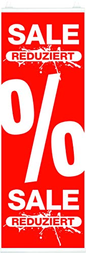 Banner Plakate Langbahn für Sale und Rabattaktionen - 48 x 138 cm für Schaufenster und Wände - auch mit Klemmschiene zum Aufhängen (Sale Reduziert, Mit Klemmschiene) von Agentur Werner Kuhlins