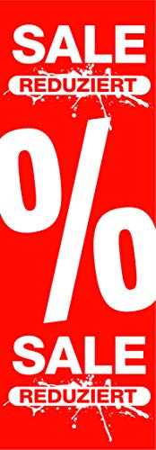 Banner Plakate Langbahn für Sale und Rabattaktionen - 48 x 138 cm für Schaufenster und Wände - auch mit Klemmschiene zum Aufhängen (Sale Reduziert, Ohne Klemmschiene) von Agentur Werner Kuhlins