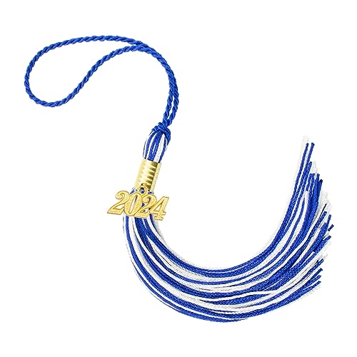 2024 Graduation Tassel, 2024 Graduation Cap Tassel, 2024 Tassel Graduation, Graduation Tassel 2024 With 2024 Year Gold Charms for Graduation Cap, Charm Ceremonies Accessories for Graduates, Blue White von Agetp