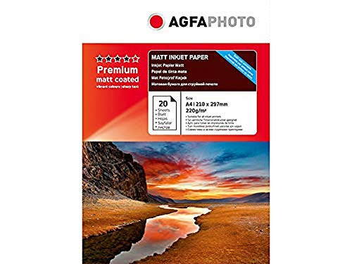 AgfaPhoto AP22020A4MDUO Tintenstrahl-Papier A4 20 Blatt 220Gr doppelseitig Matt von AgfaPhoto