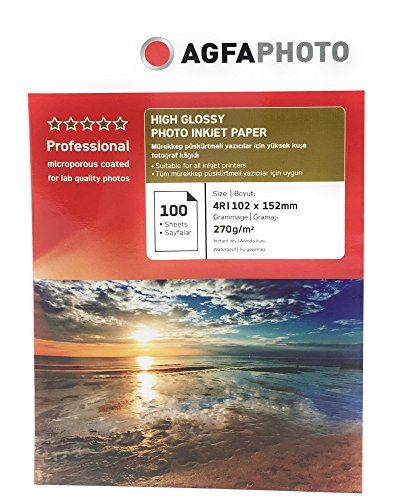 AgfaPhoto AP260100A6 Fotopapier 10 x 15 100 Blatt 260g glänzend von AgfaPhoto