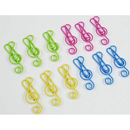 Agifty Büroklammer Violinschlüssel bunt 4 cm (Set mit 12 Stück) von Agifty