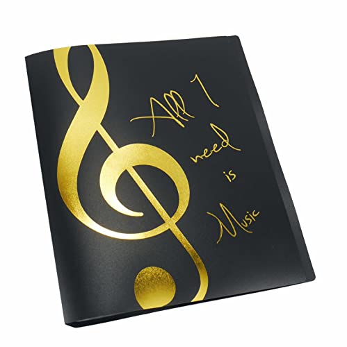 Ordner "All I need is Music" - schönes Geschenk für Musiker (gold) von Agifty