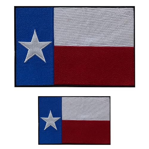 Agile Dragon Aufnäher, Motiv: US-Staaten-Flaggen, bestickt, 2-teiliges Set, Emblem, zum Aufbügeln oder Aufnähen (Texas) von Agile Dragon