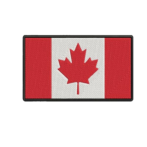 Agile Dragon Kanadische Flagge, 2-teiliges Set, bestickt, zum Aufbügeln oder Aufnähen, für Jacke/Weste, Motorrad Agile Dragon Kanadische Flagge, 2-teiliges Set, bestickt, zum Aufbügeln oder Aufnähen, für Jacke/Weste, Motorrad von Agile Dragon