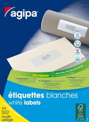 Agipa 100806 Mehrzweck-Etiketten, gerade, 210 x 148,5 mm, Weiß, 1000 Stück Agipa 100806 Mehrzweck-Etiketten, gerade, 210 x 148,5 mm, Weiß, 1000 Stück von Agipa