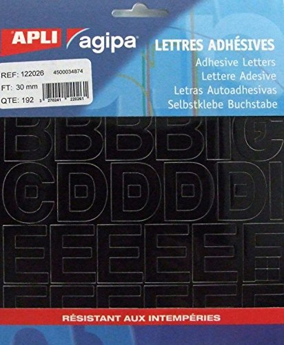Agipa 122026 Buchstaben selbstklebend 30 mm 192 Stück schwarz von Agipa