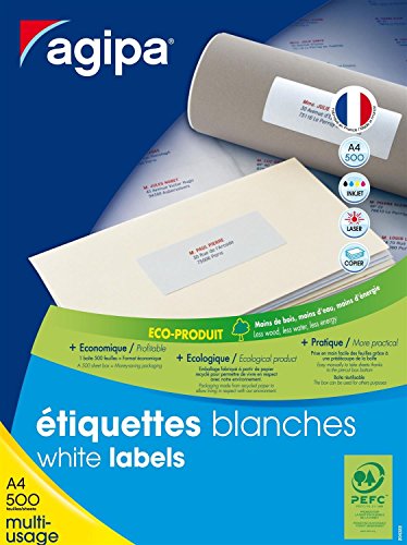 agipa 100799 Adress-Etiketten, 38 x 21,2 mm, weiß von Agipa
