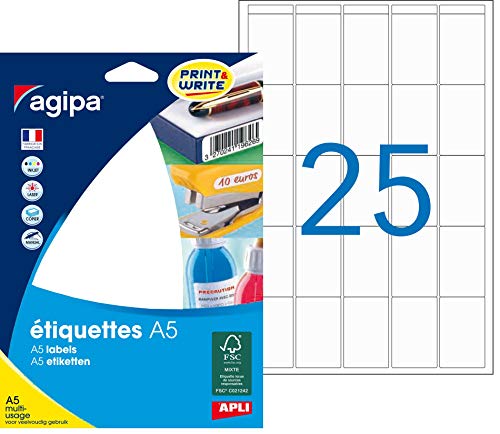 agipa 114085 Universal-Etiketten, 38,5 x 26,5mm, weiß agipa 114085 Universal-Etiketten, 38,5 x 26,5mm, weiß von Agipa