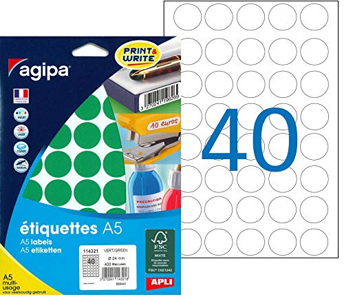 agipa 114321 Markierungspunkte, Durchmesser: 24 mm, rund, grün agipa 114321 Markierungspunkte, Durchmesser: 24 mm, rund, grün von APLI