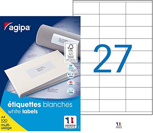 agipa 119001 Universal-Etiketten, 70 x 31 mm, weiß, rechteckig agipa 119001 Universal-Etiketten, 70 x 31 mm, weiß, rechteckig von agipa