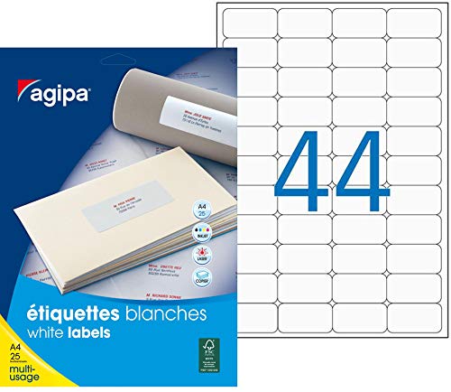 agipa 119603 Universal-Etiketten - Kleinpackung, 50 x 25 mm, weiß von Agipa